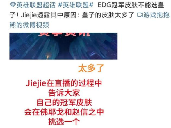 jiejie冠军皮肤是什么