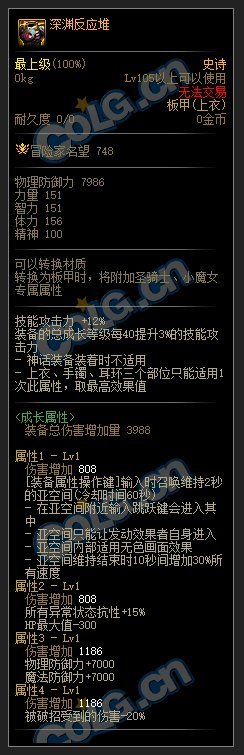 DNF110级防御套装属性介绍