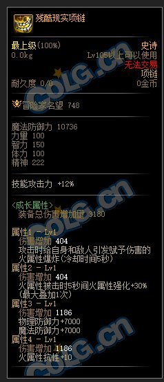 DNF110级火强套装属性介绍