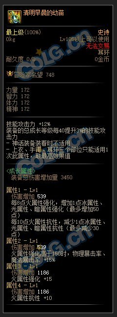 DNF110级火强套装属性介绍