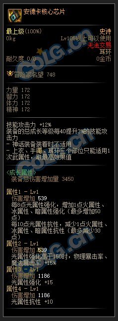 DNF110级光强套装属性介绍