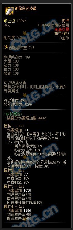 DNF110级中毒套装属性介绍