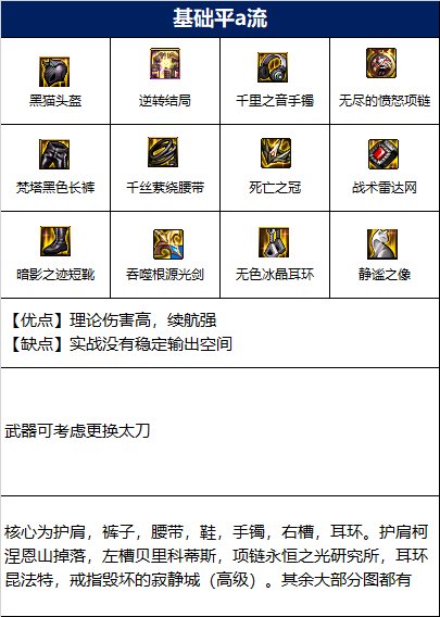 DNF流浪武士110级装备怎么搭配