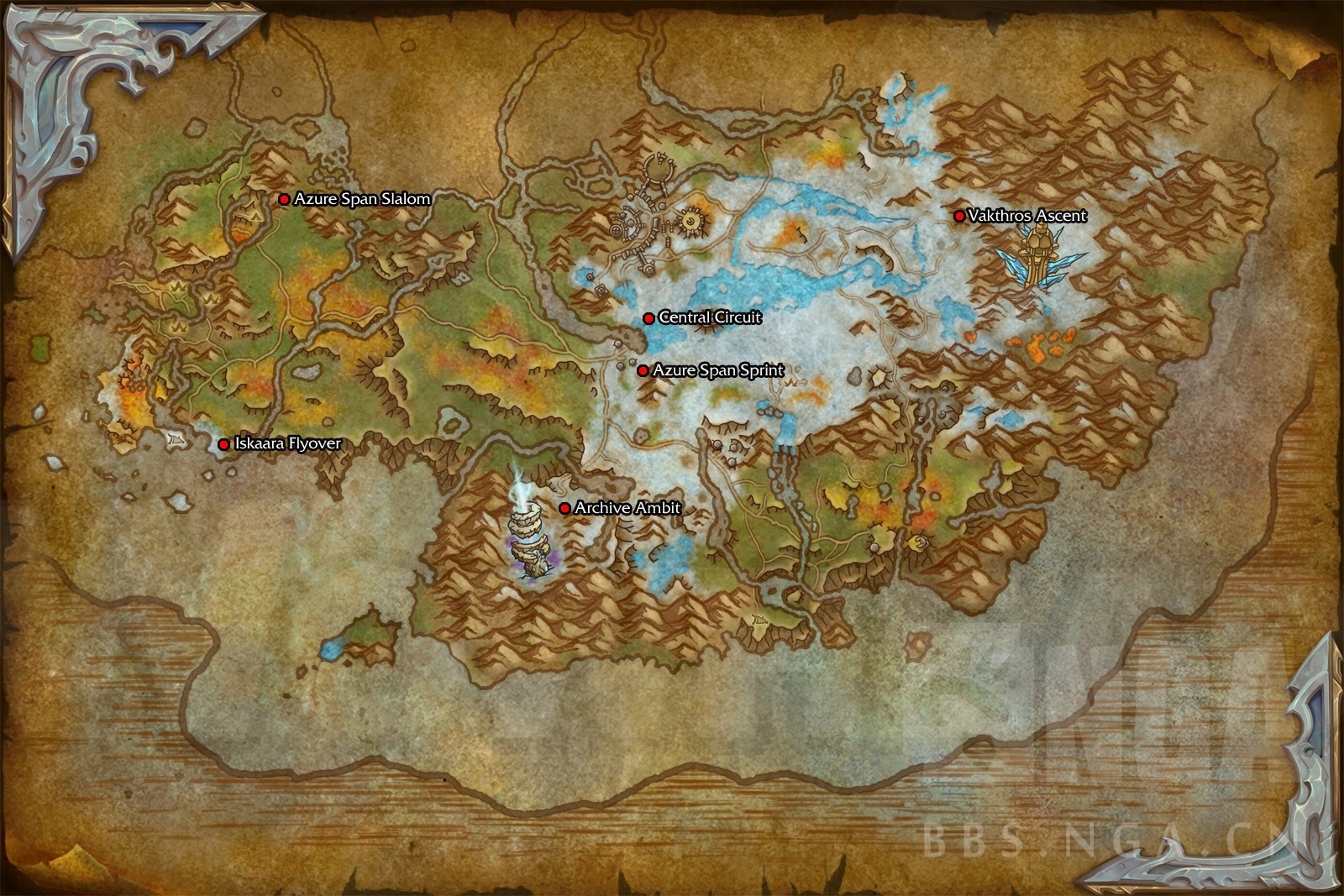 魔兽世界10.0碧蓝林海驭龙比赛地点一览