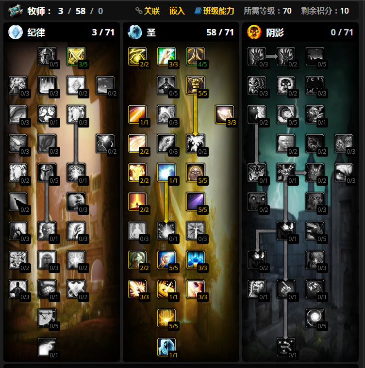 魔兽世界wlk前夕神牧天赋怎么加点