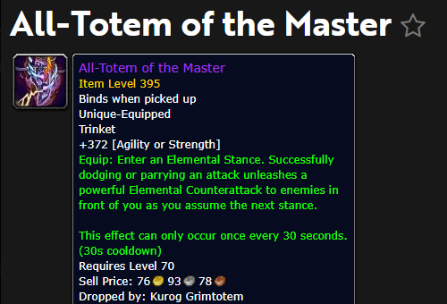 魔兽世界10.0饰品大师的万物图腾效果介绍