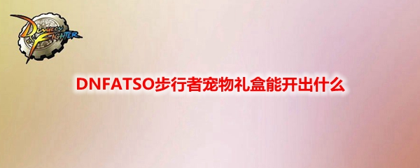DNFATSO步行者宠物礼盒能开出什么