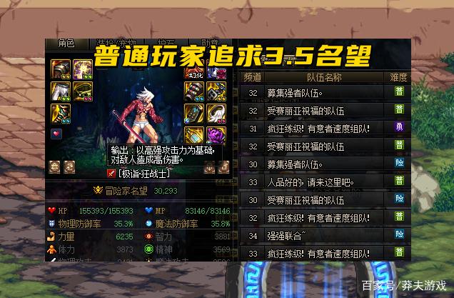 DNF110级名望排行榜