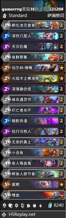 炉石传说鱼人萨卡组推荐