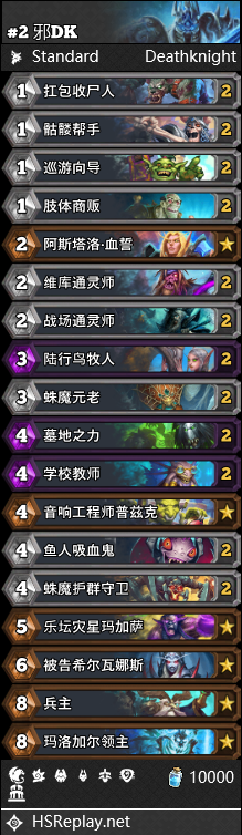 炉石传说泰坦诸神DK卡组推荐