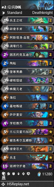 炉石传说泰坦诸神DK卡组推荐