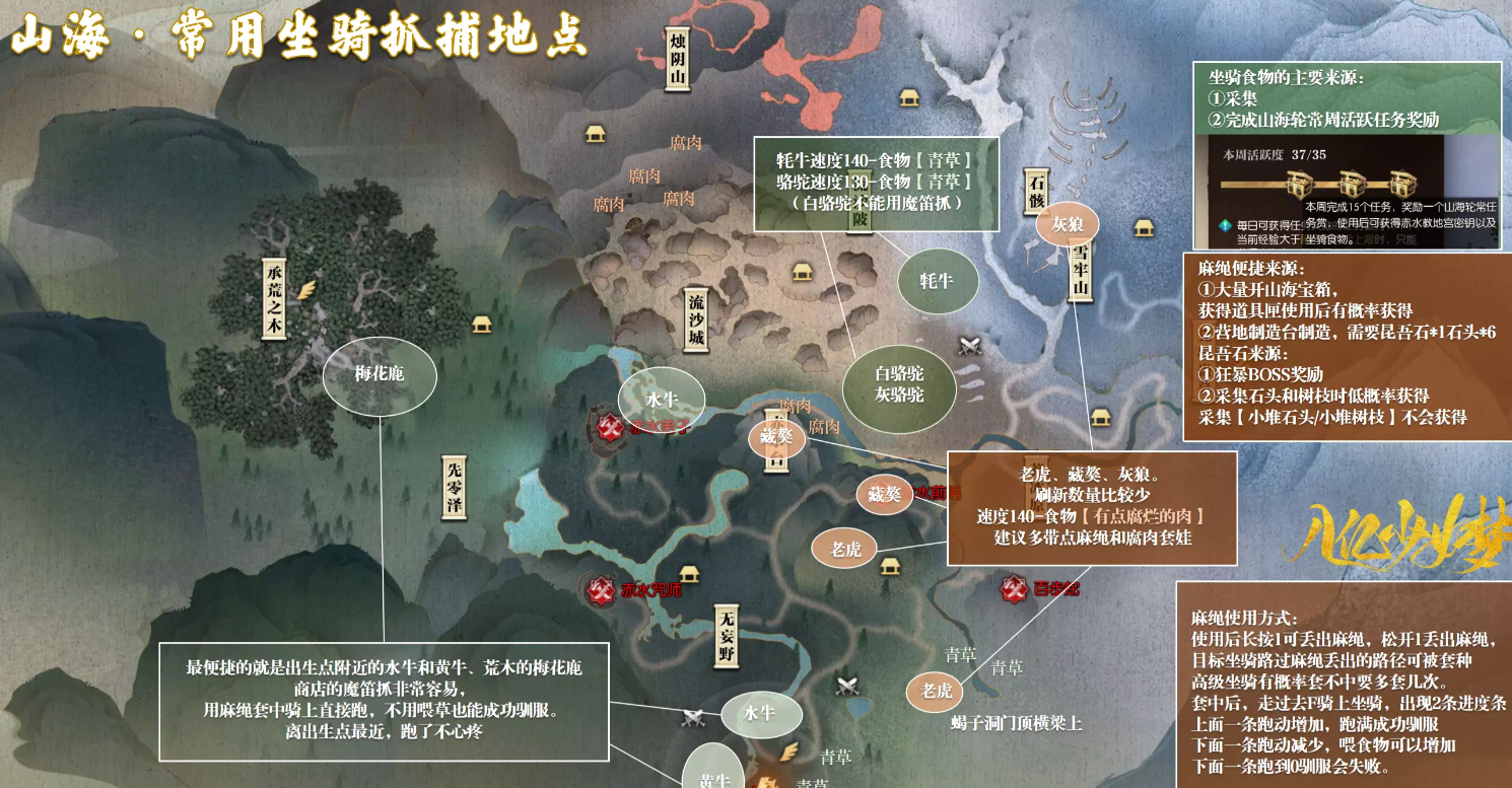 逆水寒山海玩法坐骑抓捕地点和坐骑抓捕方式