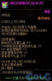 DNFSNK相伴充点券享福利活动攻略