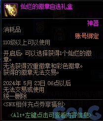 DNFSNK相伴充点券享福利活动攻略