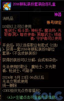 DNFSNK相伴充点券享福利活动攻略