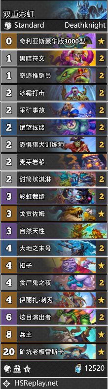 炉石传说死骑双重彩虹套牌一览