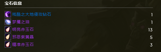 魔兽世界wlkP3奇袭贼BIS装备宝石附魔推荐