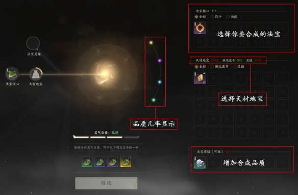 诛仙世界法宝怎么炼化