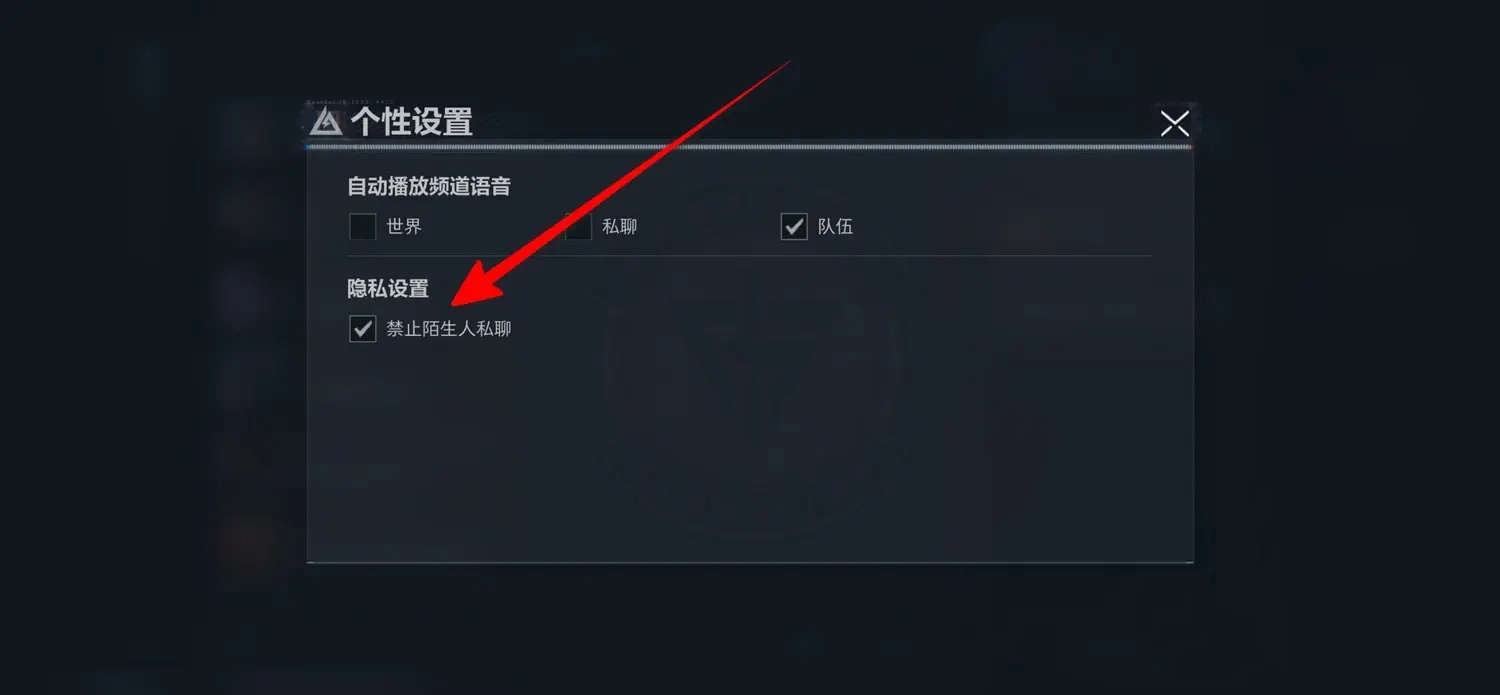 三角洲行动怎么设置禁止陌生人私聊