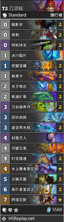 炉石传说星际英雄传刀灵贼卡组代码分享