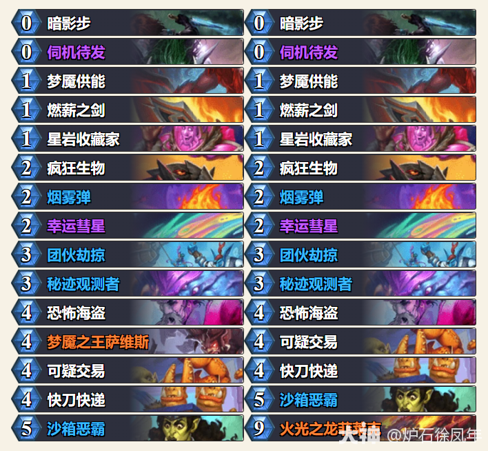 炉石传说平台赛决赛DOUYUreason节奏刀贼卡组代码分享