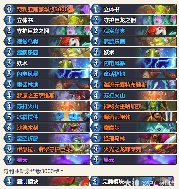 炉石传说平台赛决赛七月24日大道摩摩尔萨卡组代码分享