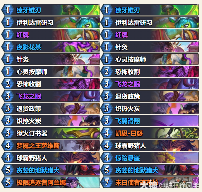 炉石传说平台赛决赛素质极差居合斩快攻猪瞎卡组代码分享