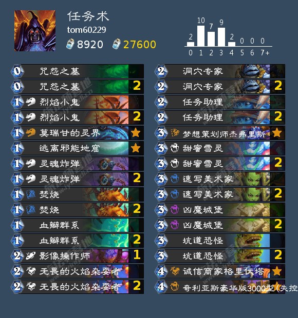 炉石传说tom60229任务术卡组代码分享