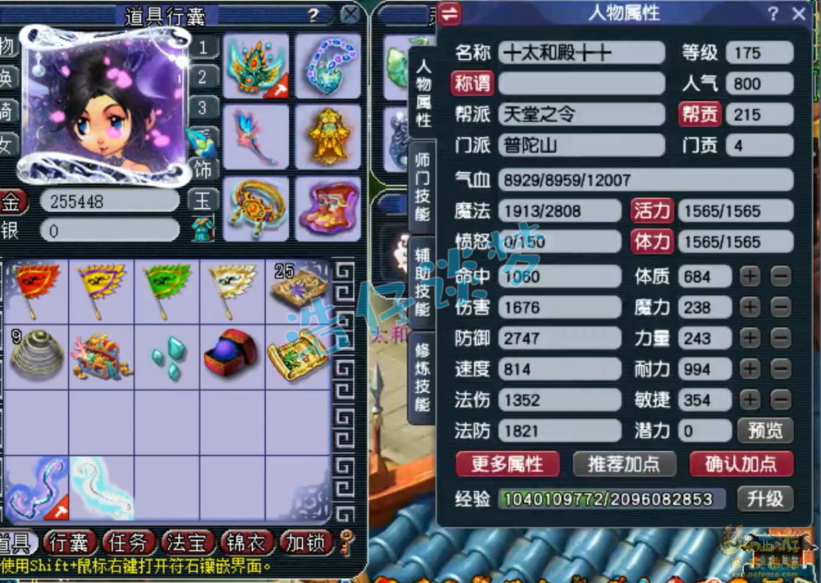 梦幻西游175级咒师普陀山装备展示图