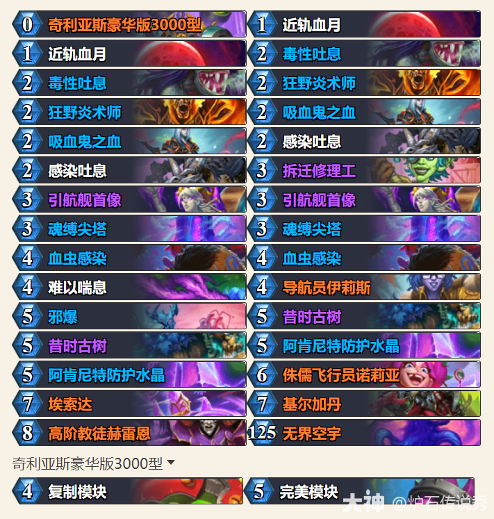 炉石传说xiaoT星舰DK卡组代码一览