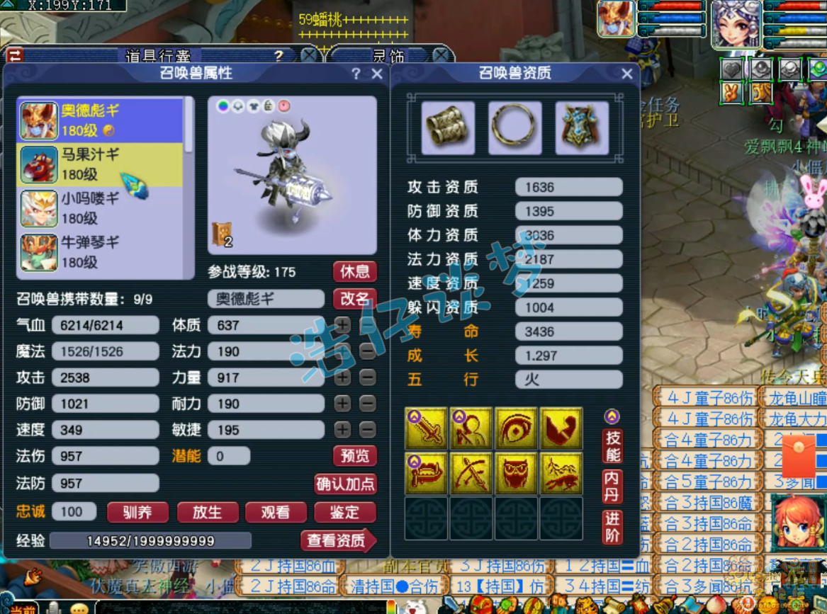 梦幻西游175帮战女儿村装备展示图