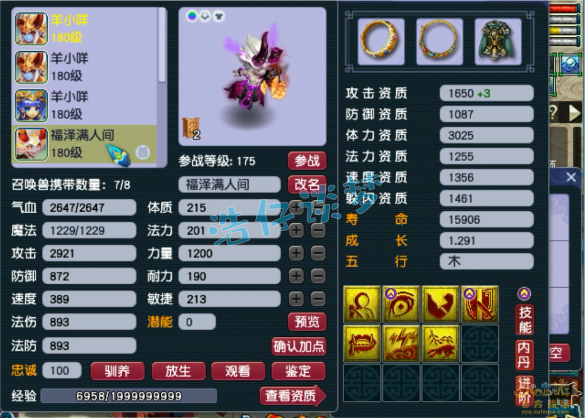 梦幻西游175级竞速任务神木林装备展示图