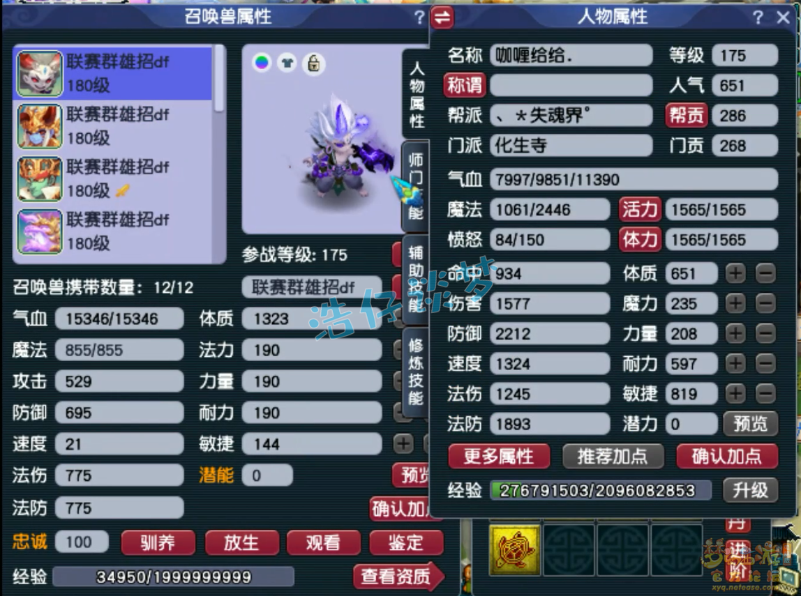 梦幻西游服战化生寺装备展示图175级