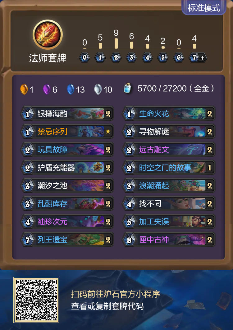 炉石传说安戈洛龟途法术法卡组代码分享