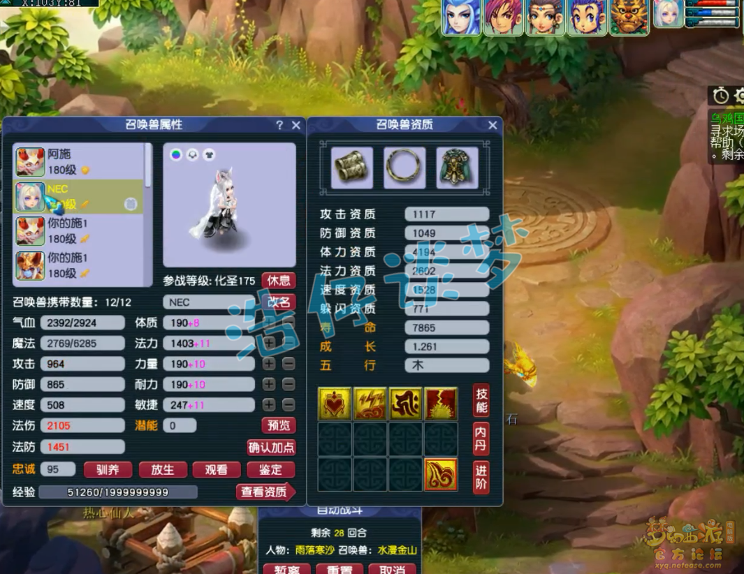 梦幻西游175级服战女儿村装备展示图