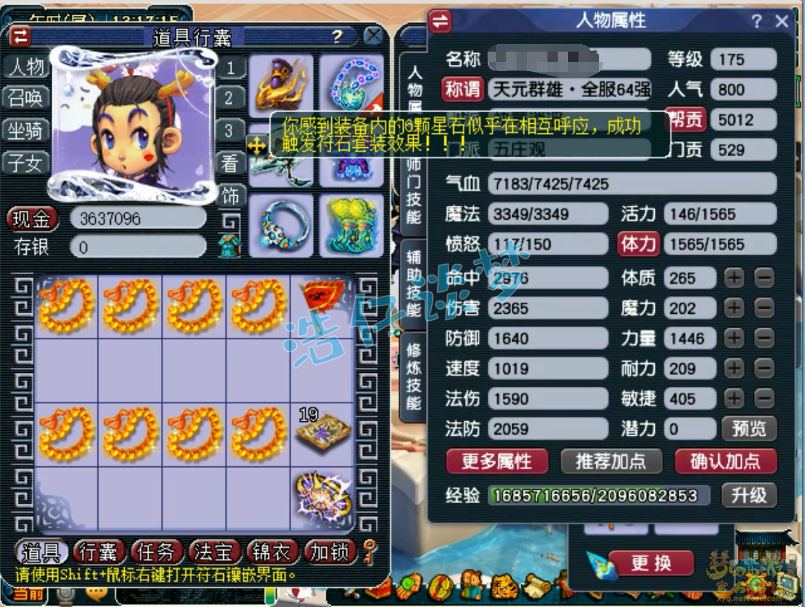 梦幻西游175级卡速五庄观装备展示图