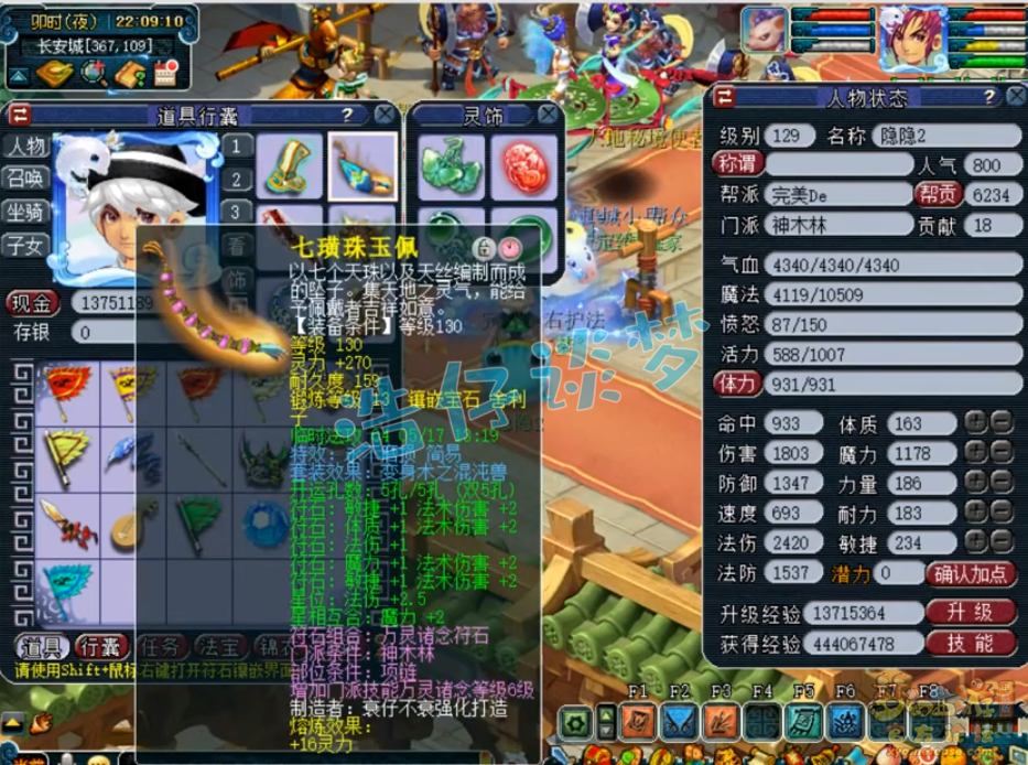 梦幻西游129神木林竞速装备展示图