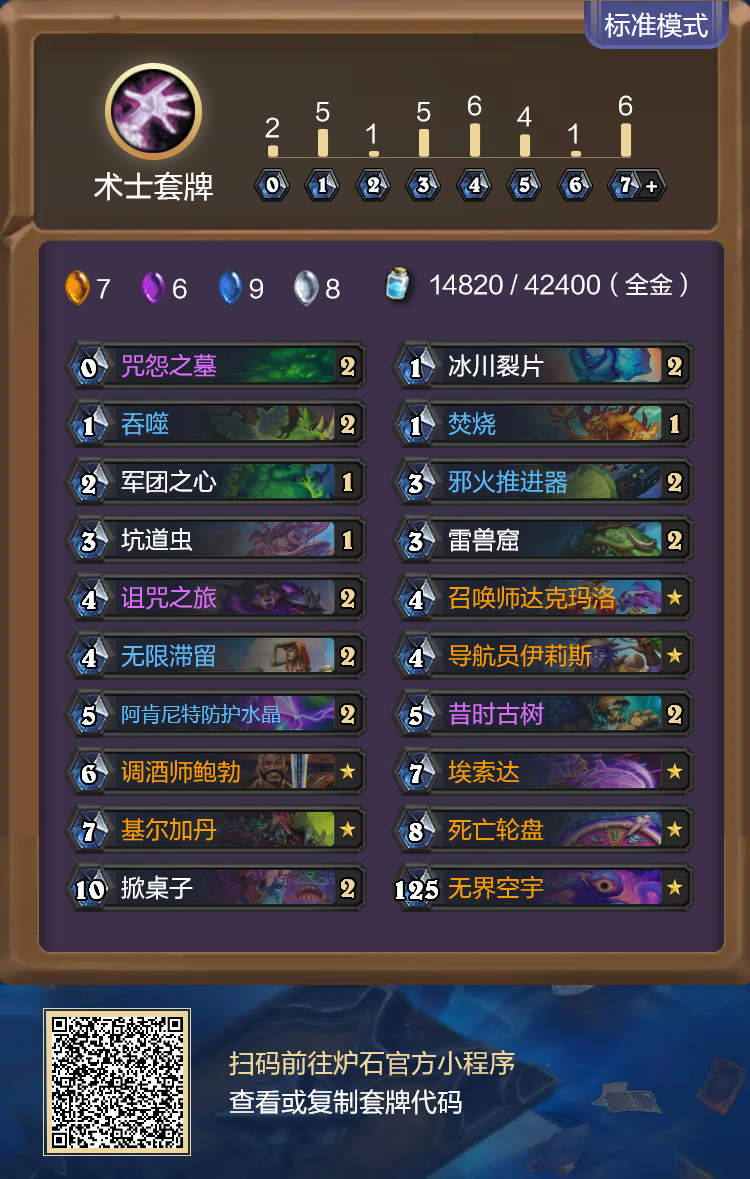 炉石传说重生之日星舰术卡组代码分享