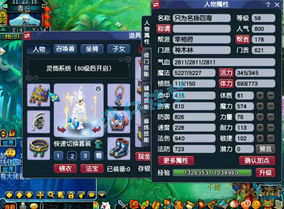 梦幻西游59级神木林装备展示图