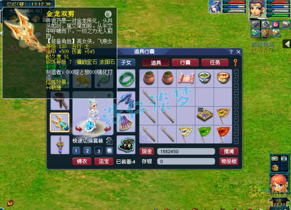 梦幻西游129级平民固伤女儿村装备展示图