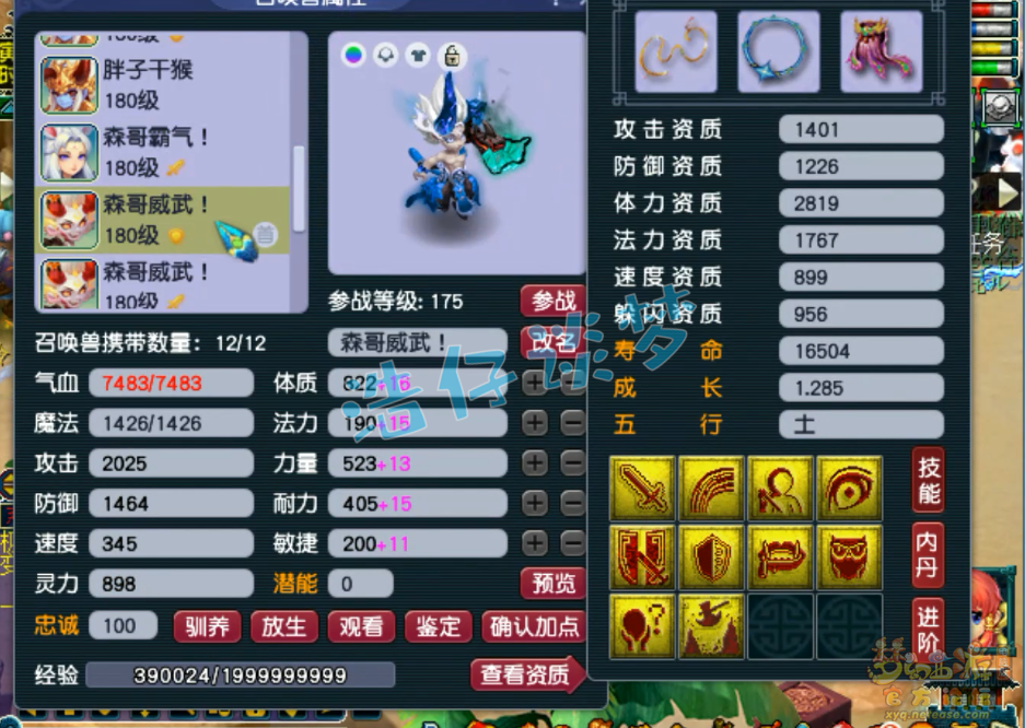 梦幻西游服战女儿村装备展示图175级