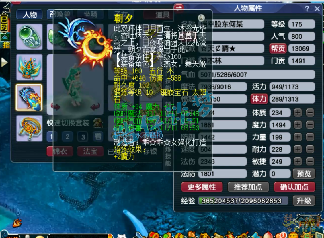 梦幻西游神木林175级任务装备展示图