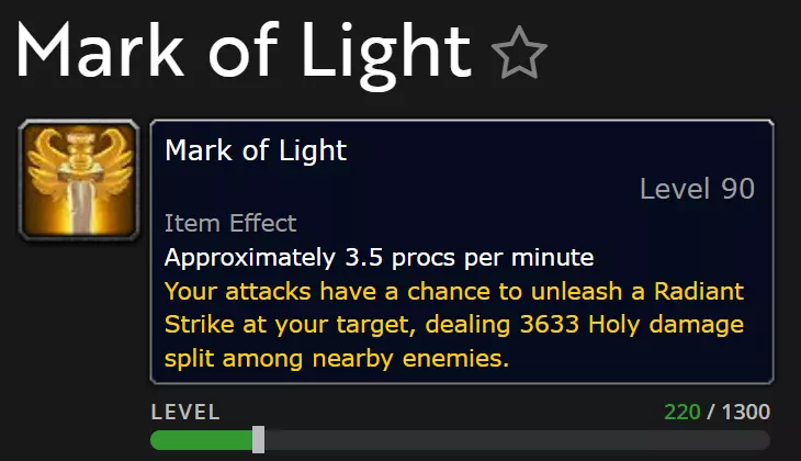 魔兽世界圣光印记属性效果一览