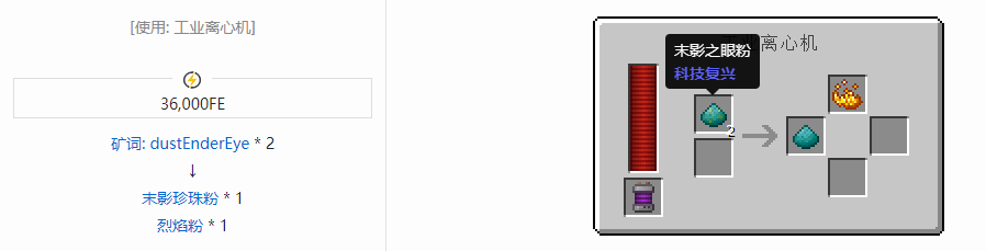 我的世界科技复兴粉合成表大全