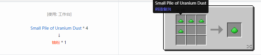我的世界科技复兴粉合成表大全