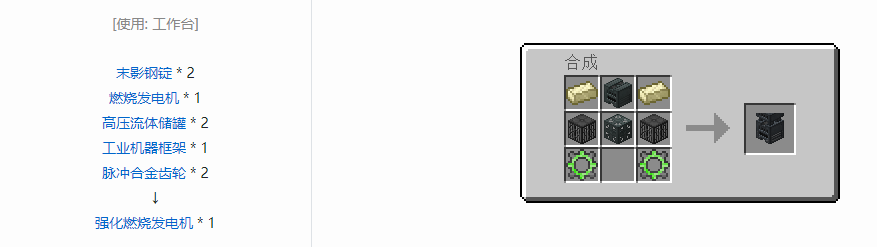 我的世界末影接口机器合成表大全