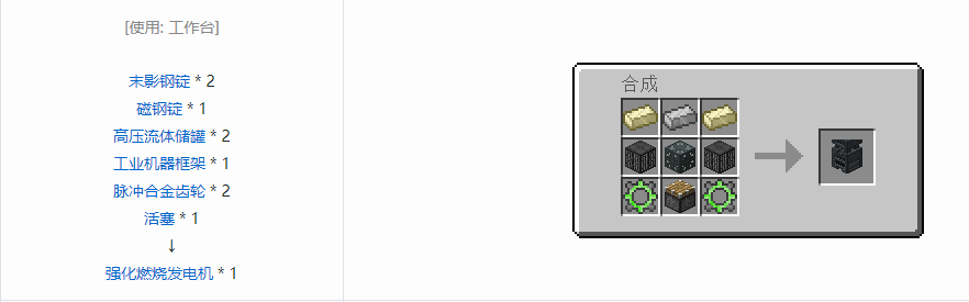 我的世界末影接口机器合成表大全