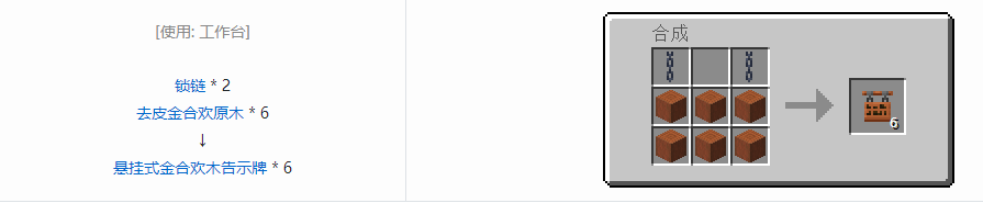 我的世界悬挂式告示牌合成表大全