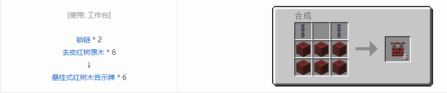 我的世界悬挂式告示牌合成表大全