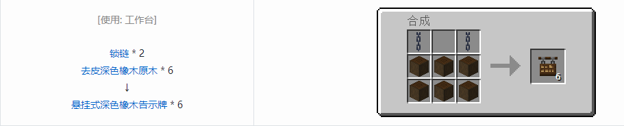 我的世界悬挂式告示牌合成表大全